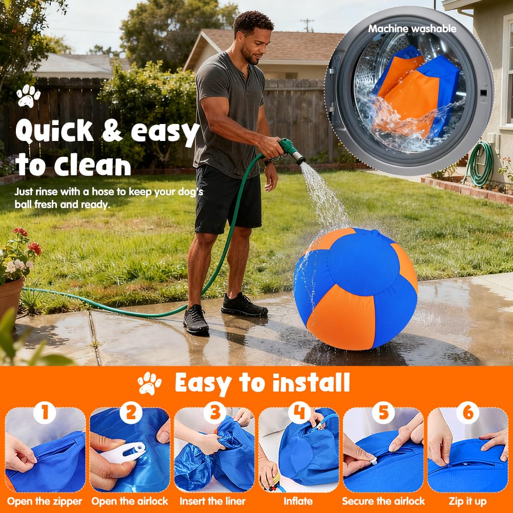 HOESDA ball features machine-washable cover for easy cleanup.