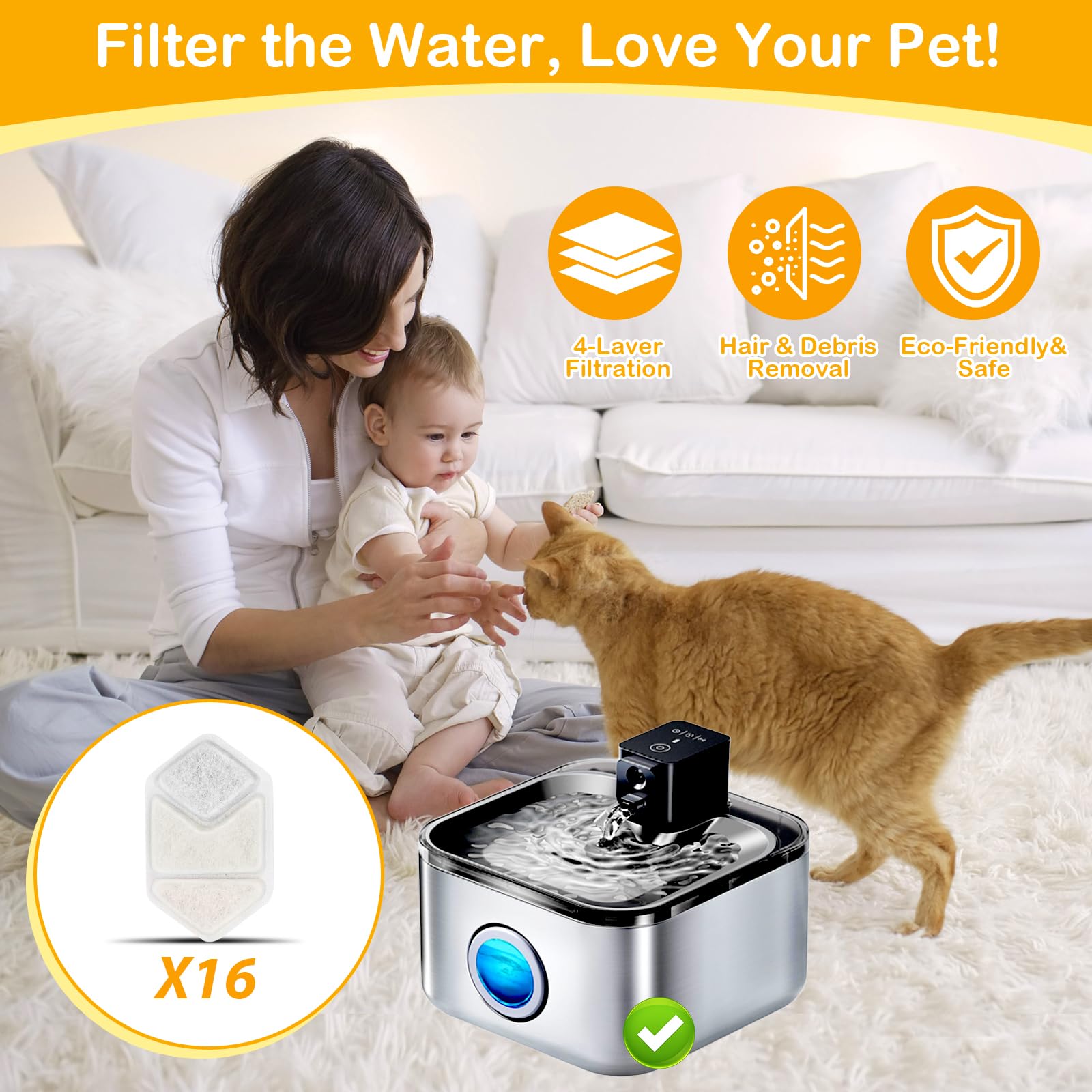 Sixteen replacement filters for easySpeedeer fountain maintenance.