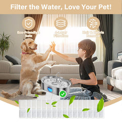HOETEK 3-4gal dog fountain filter concentrates clean water with carbon and ion exchange