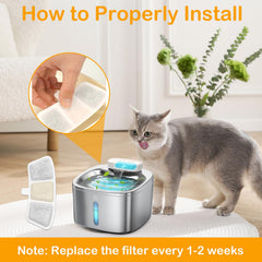 HOETEK cat fountain setup showing easy fit and quick maintenance