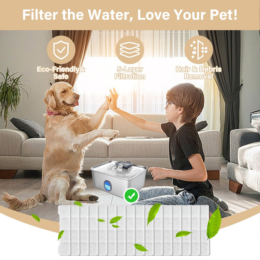 HOETEK filter element showing 6-layer media for debris reduction in the fountain