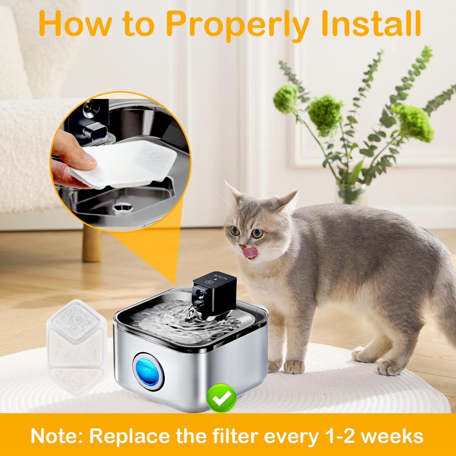 Soak and rinse steps for HOETEK filters before installation.