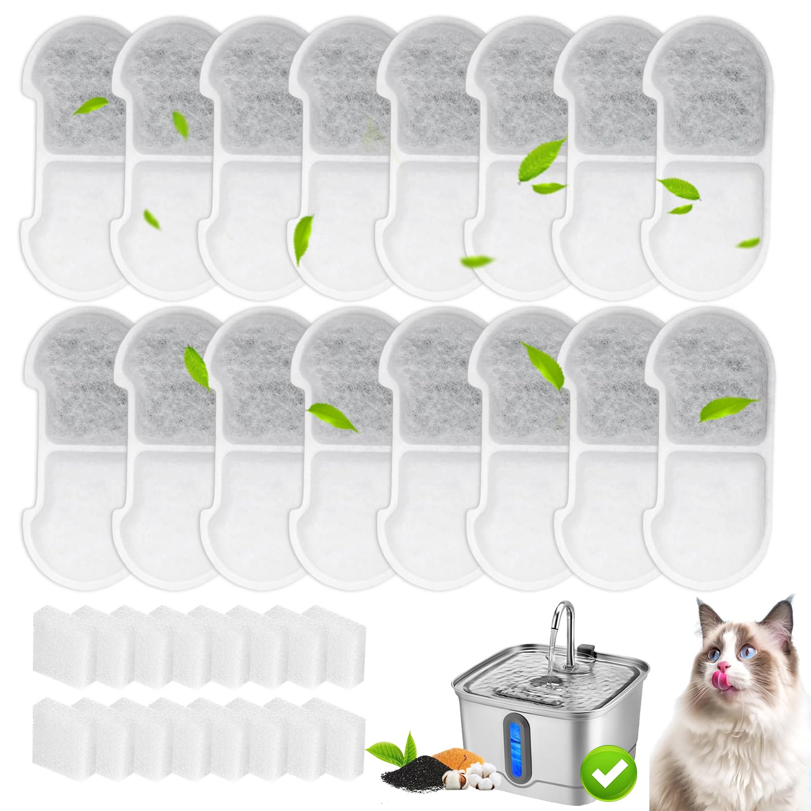 HOETEK SEIRMEP 101oz filter pack for fresh, filtered water in your cat fountain.
