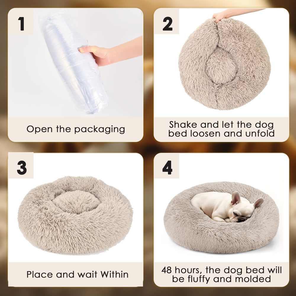 Hoewina 24x24x8 round bed suitable for small dogs and cats.