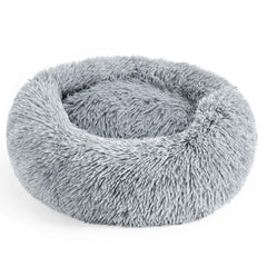 Hoewina 28in large dog bed outer view showing plush donut comfort for pets