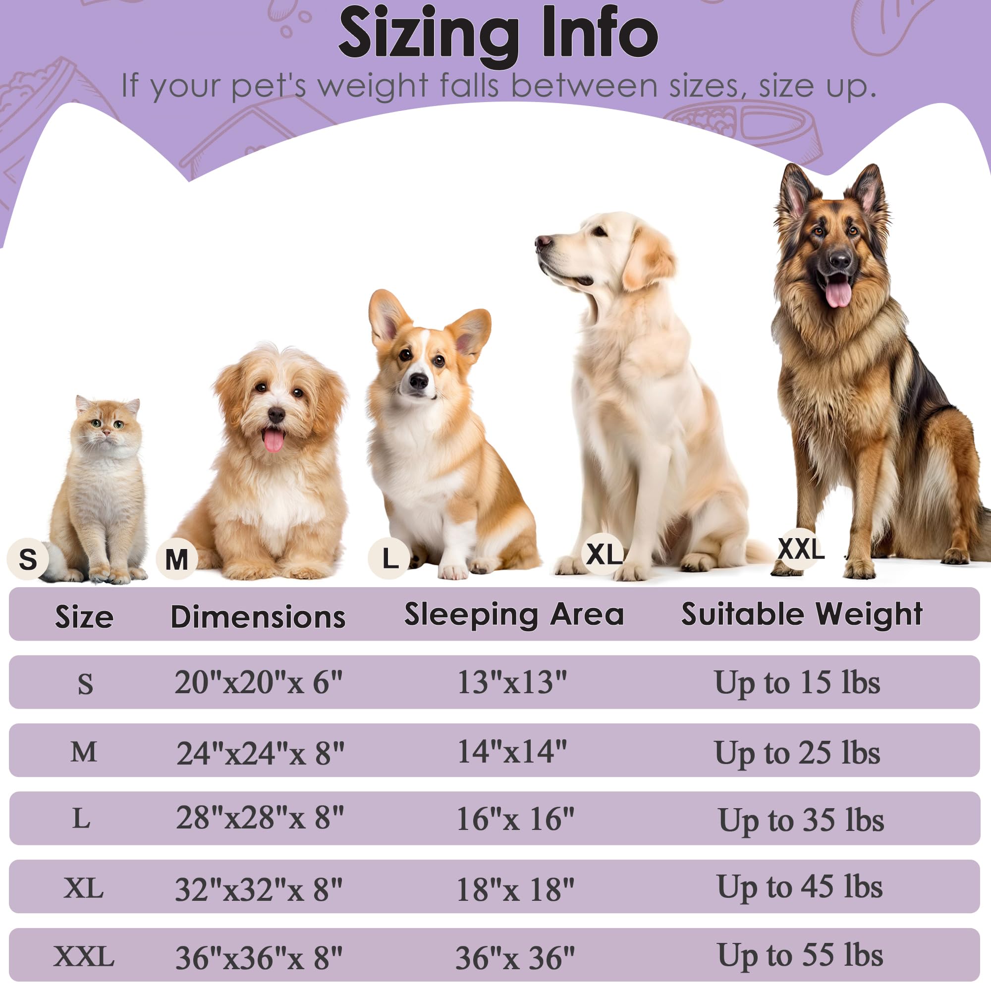 Hoewina anti-anxiety design promotes a calming resting space for pets