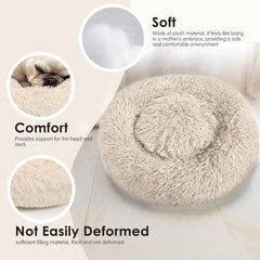 Hoewina Donut Bed 20in round size accommodates small pets comfortably.