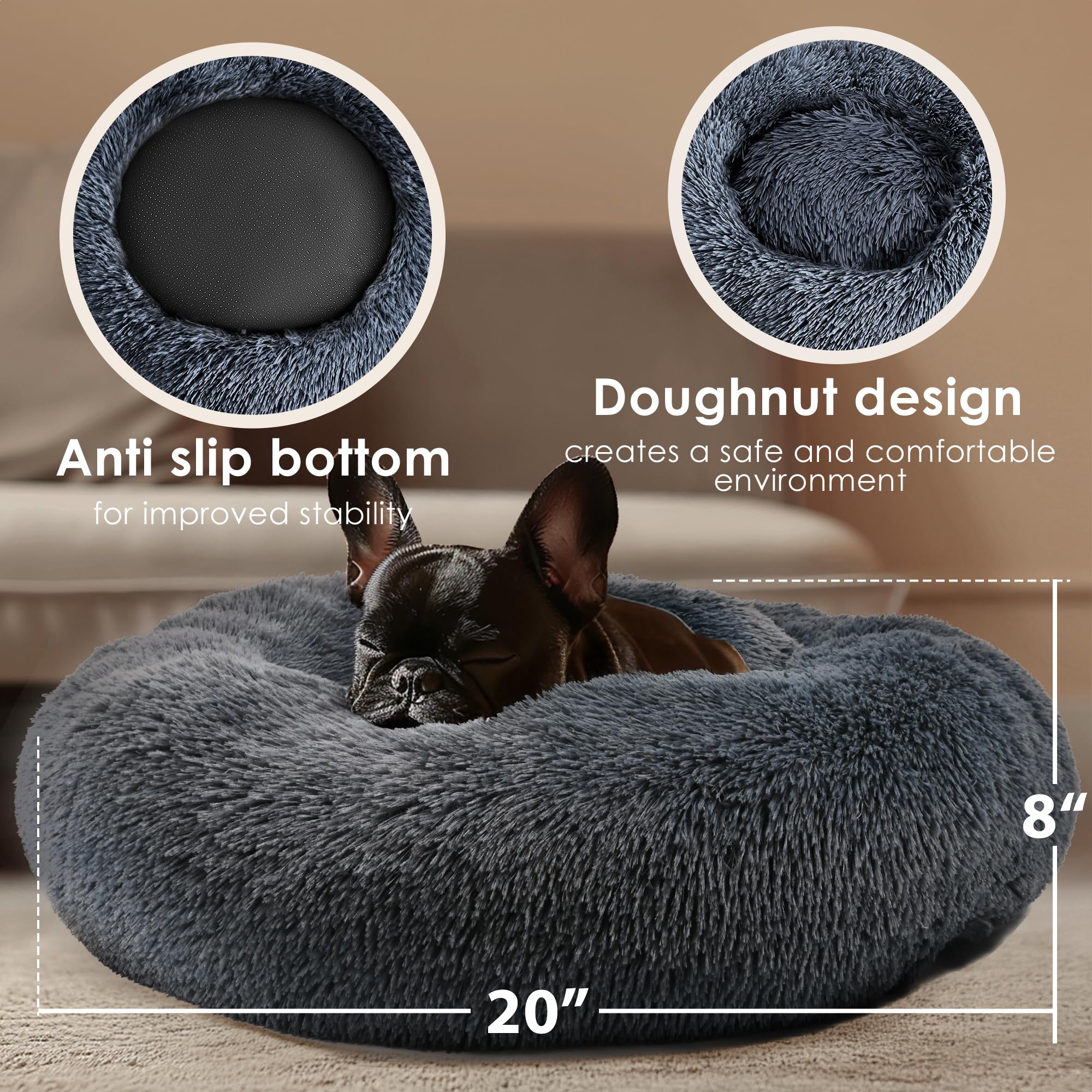 Hoewina donut bed inner-fill PP cotton illustrating plush support.
