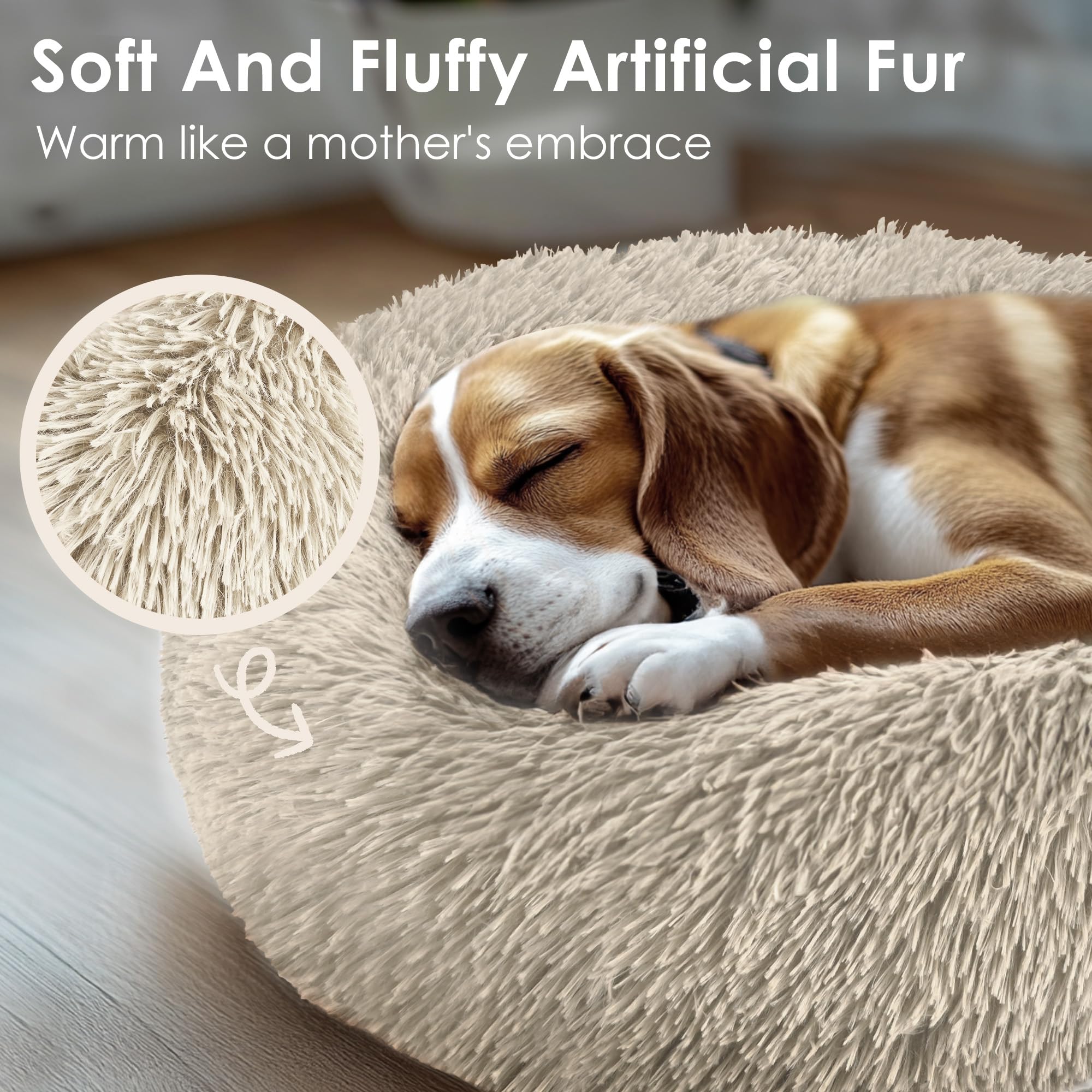 Hoewina Donut Bed interior uses PP cotton for warmth and softness.