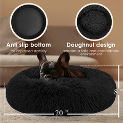 Hoewina donut bed raised edges cradle the head and neck for comfort