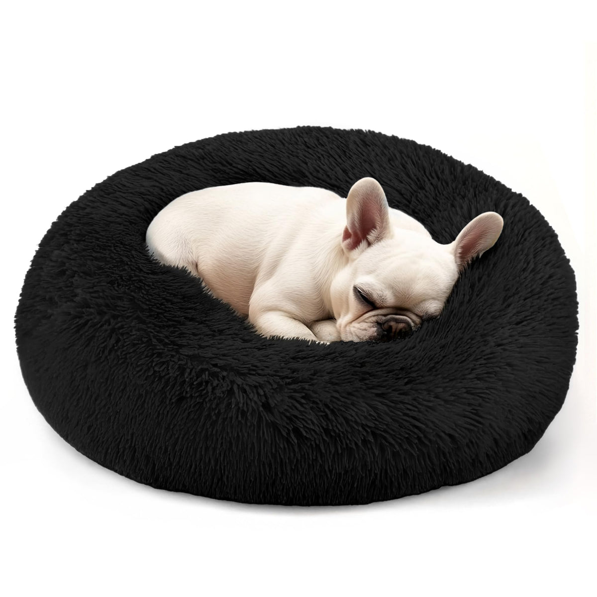 Hoewina donut bed round 24x24-8, cozy security for small dogs at home.