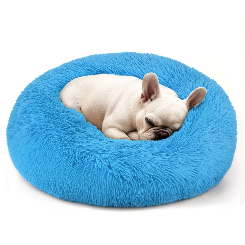 Hoewina donut bed in round shape with soft plush fabric for cozy naps