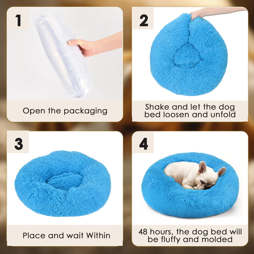 Hoewina donut bed's compact design suits small dogs and cats