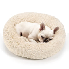 Hoewina Donut Bed with soft plush material delivers cozy pet comfort.