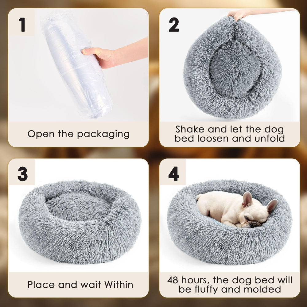 Hoewina pets enjoying donut bed for cozy naptime