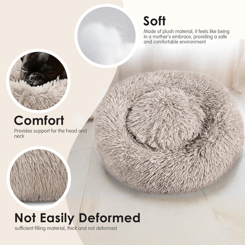 Hoewina soft plush dog bed fabric for warm naps.