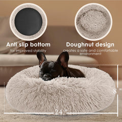 Hoewina washable donut bed for easy cleaning and care.