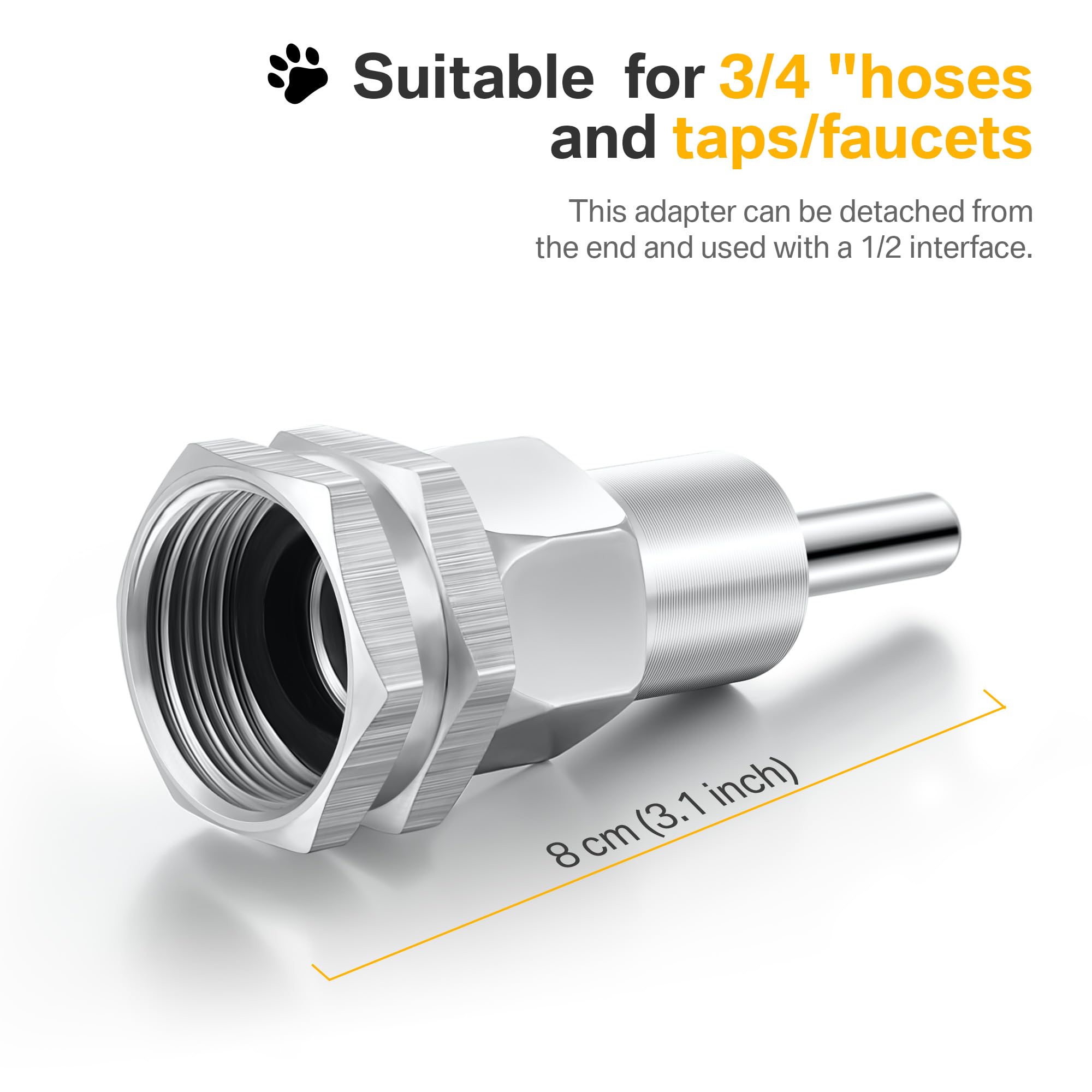 Hohean stainless steel dog waterer close-up showing durable construction.