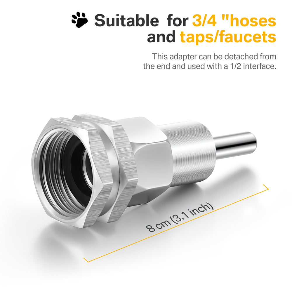 Hohean stainless steel dog waterer close-up showing durable construction.