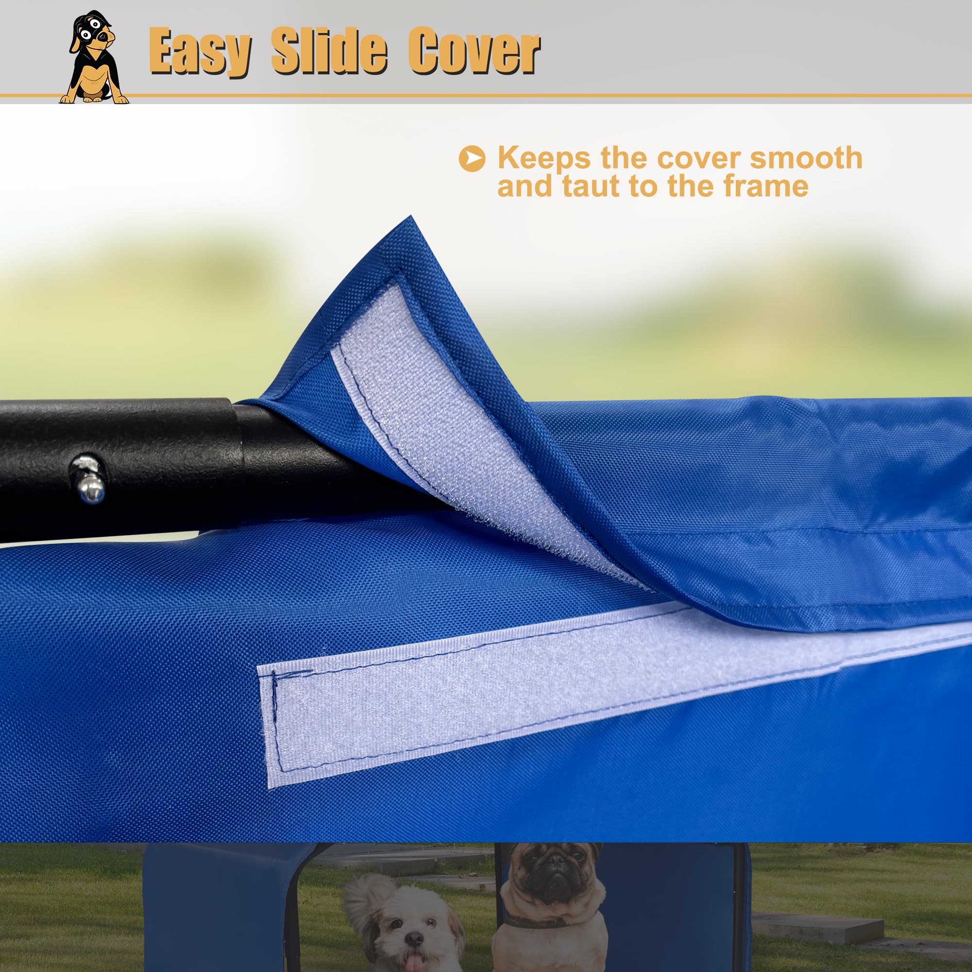 Removable curtain adds windproof warmth and privacy for pets