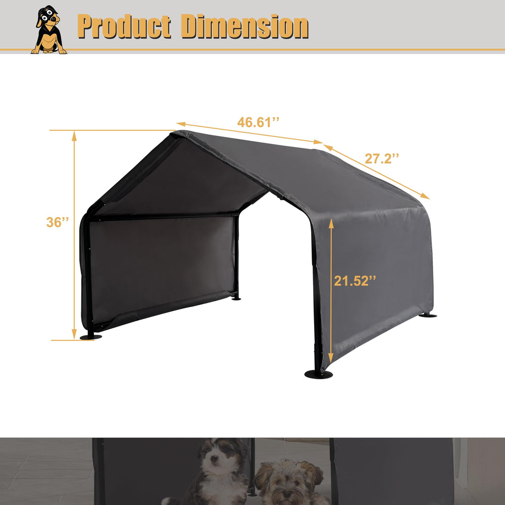 Hohuqeri shade shelter setup image highlights easy assembly for quick outdoor shade.