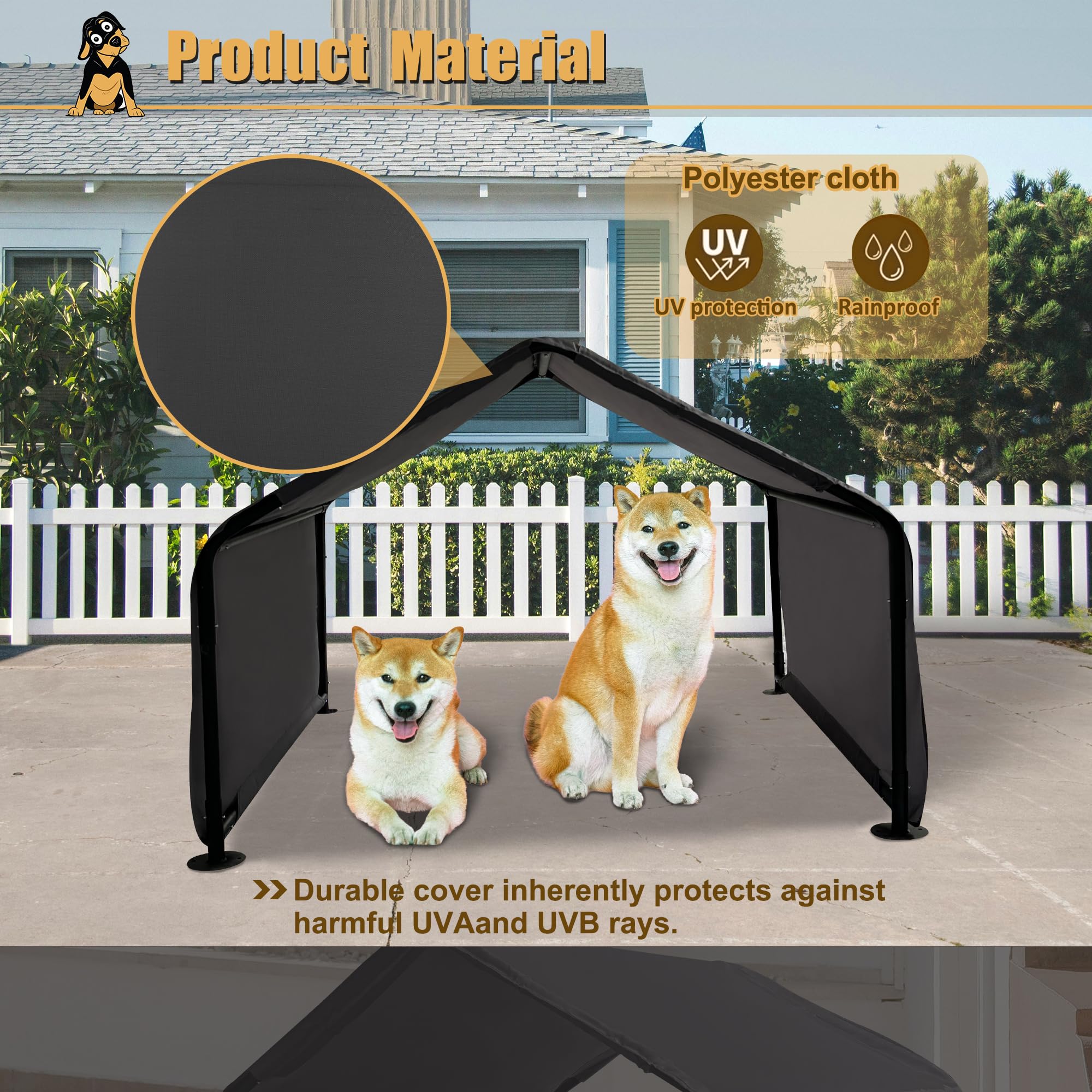 Hohuqeri multi-pet use photo shows poultry and small animals under shelter.