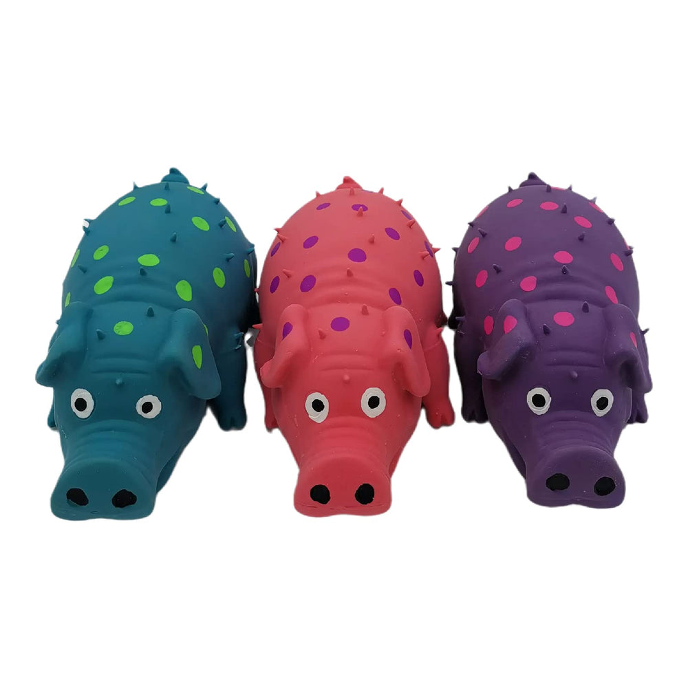 Hoiasem latex pig dog toy blue squeak aids indoor training