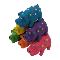 Hoiasem squeaky latex toy, close-up, highlights durable soft material for gentle chewers.