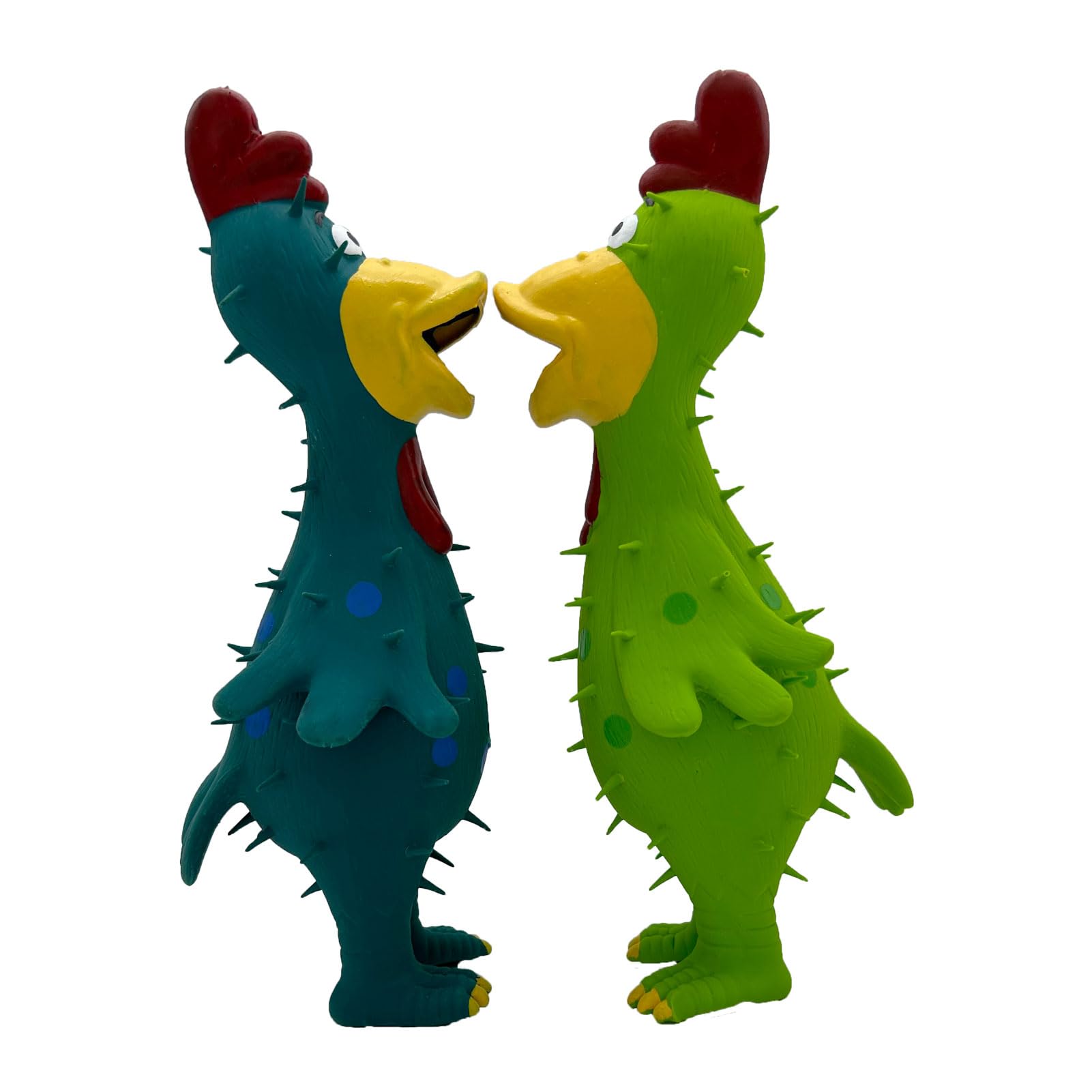 Hoiasem two-pack dog toys in blue and green for fetch and chew