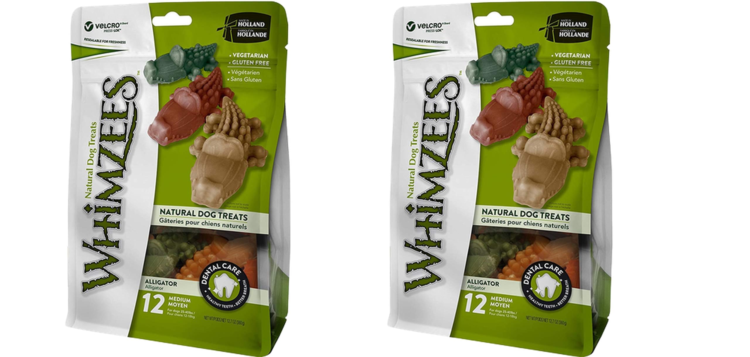 Hoiyen Whimzees alligator chews for dental care and fresh breath.