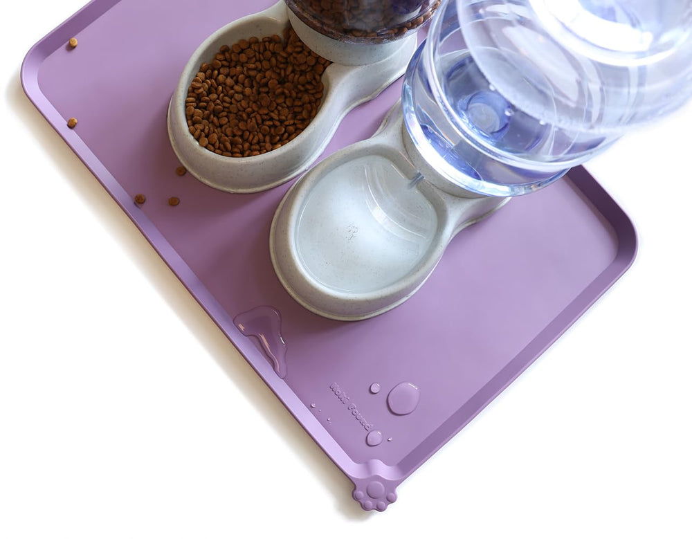 Hoki Found amethyst silicone tray with high lip is ideal for busy homes