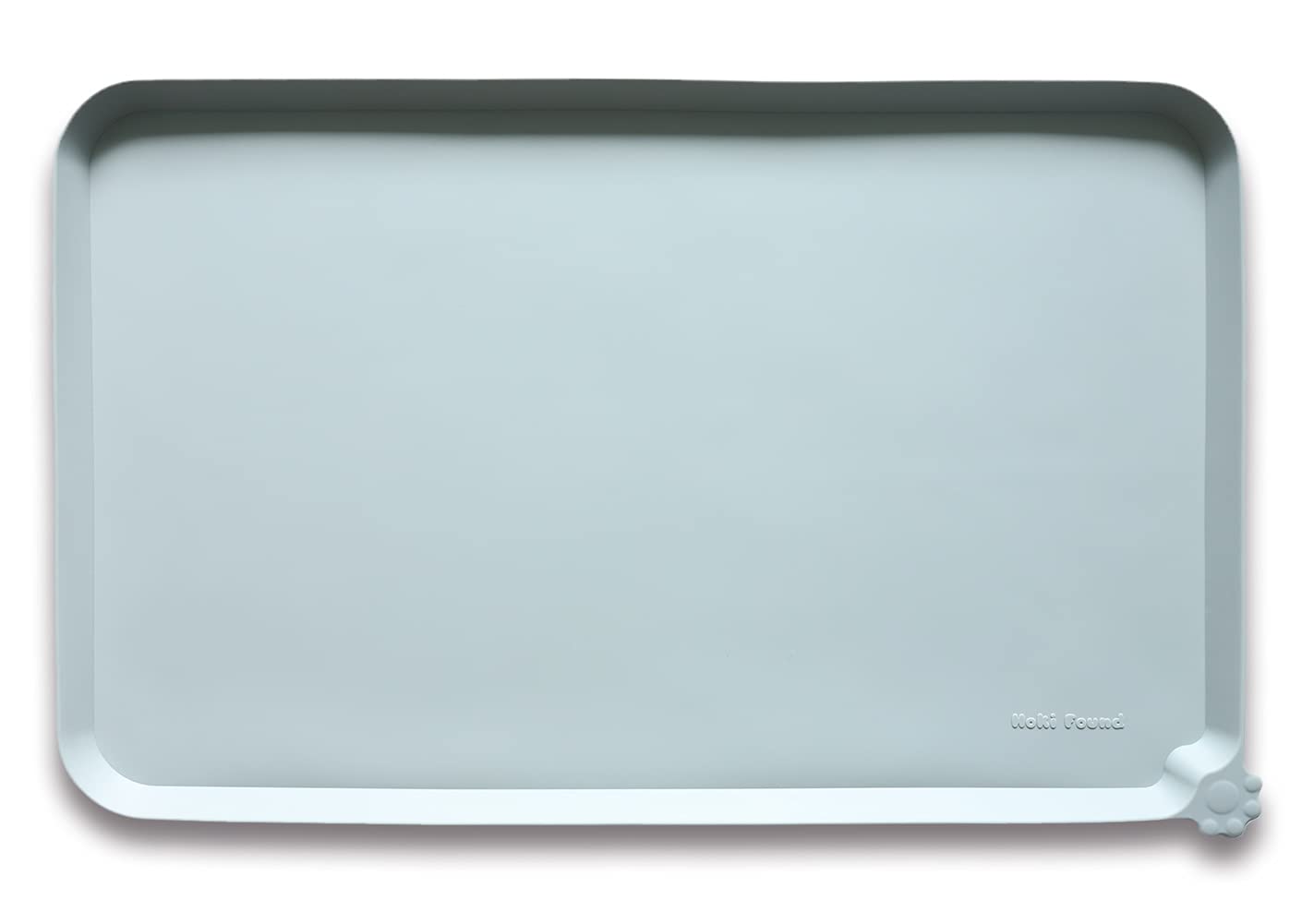 Hoki Found battleship large silicone pet food mat with raised edge for mess-free feeding.