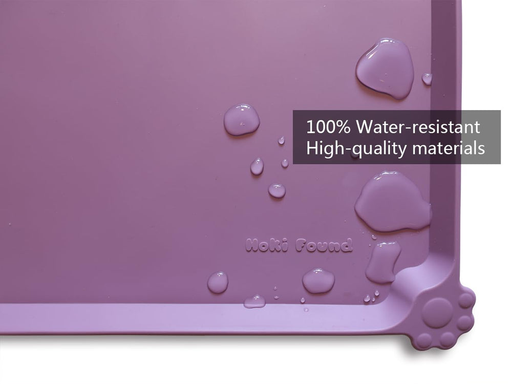 Hoki Found dog and cat feeding mat protects floors from drips and crumbs
