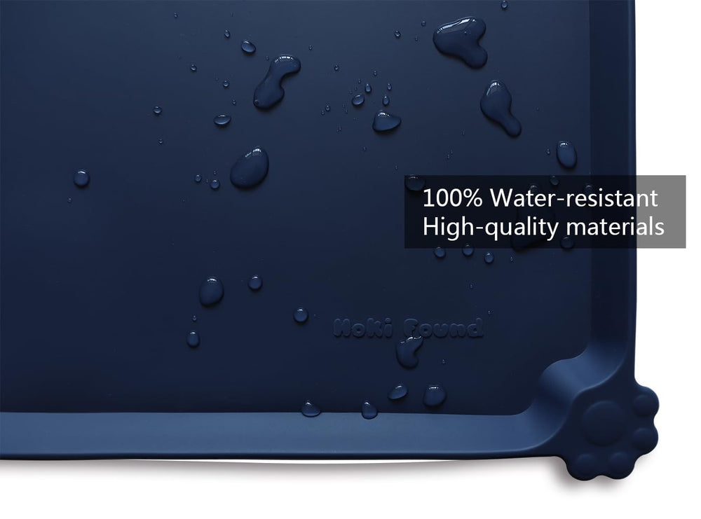 Hoki Found extra-high raised-edge mat contains spills and messes effectively.