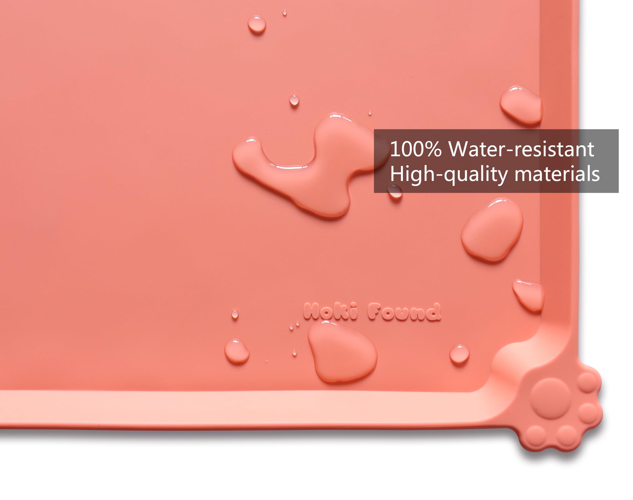 Hoki Found L burnt coral silicone mat is dishwasher safe for easy cleaning