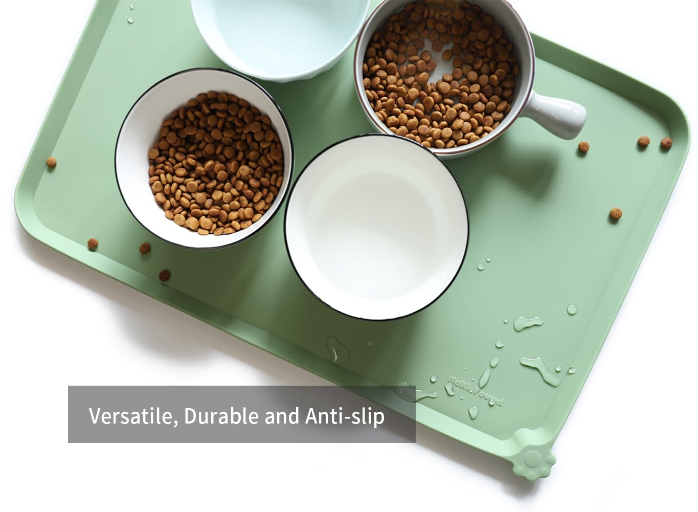 Hoki Found L dishwasher-safe mat cleans quickly for busy households.