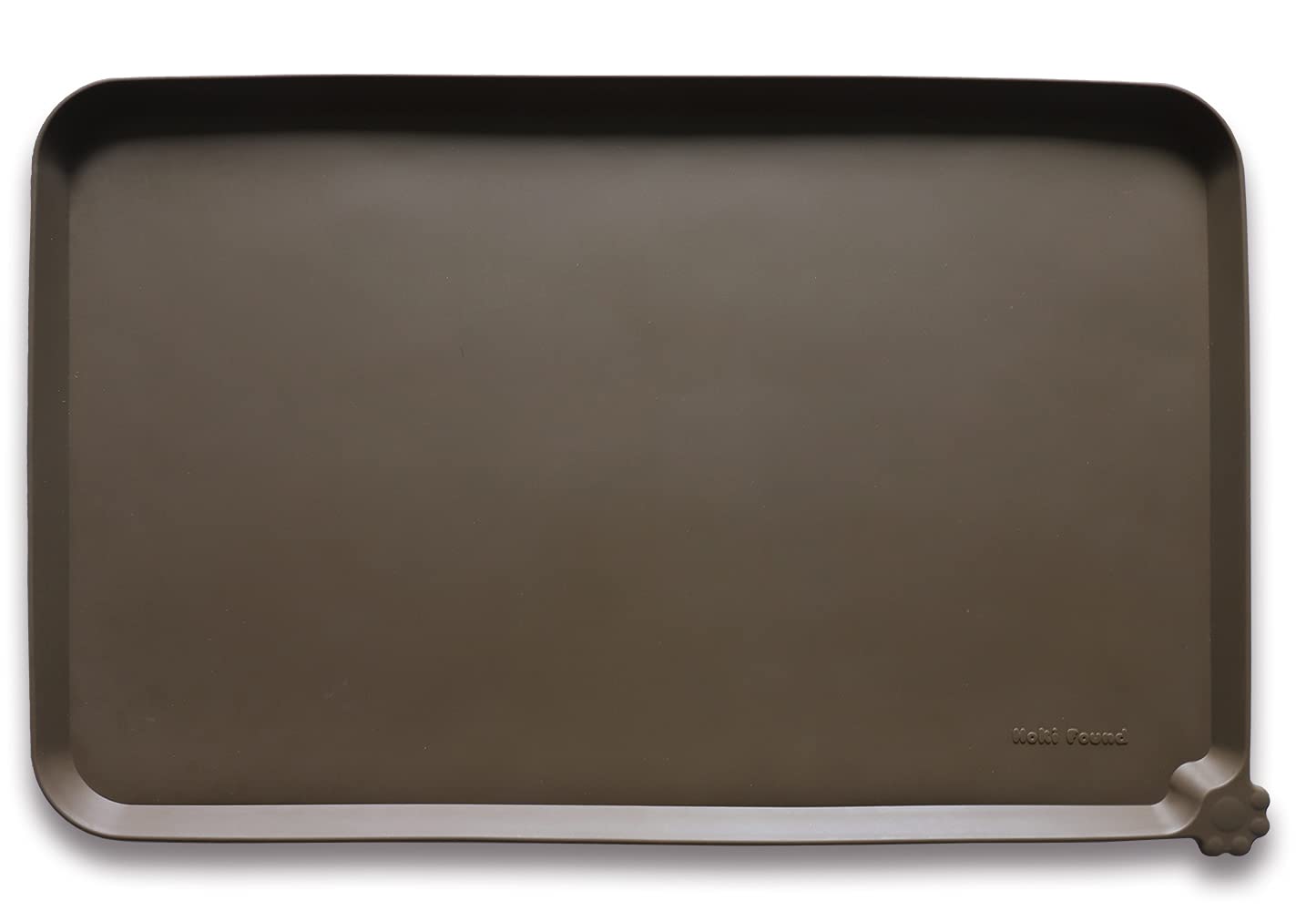 Hoki Found L silicone pet food mat with anti-slip surface to prevent spills during meals.