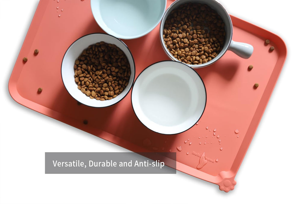 Hoki Found L travel-friendly pet mat in burnt coral color