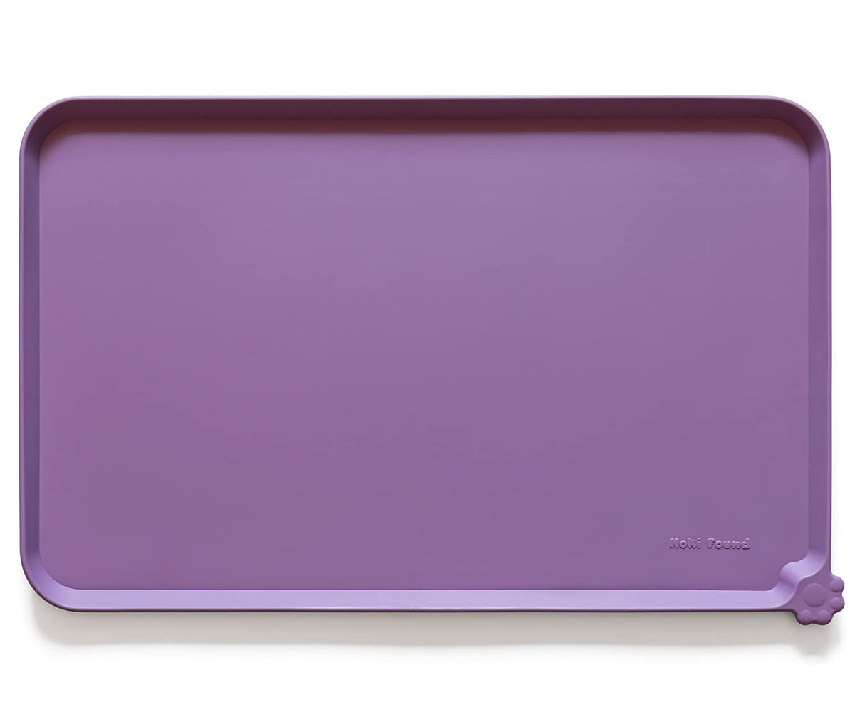 Hoki Found large high-sided silicone pet food tray catches spills and keeps feeding area tidy
