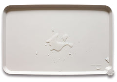Hoki Found large silicone non-slip pet feeding mat in cream brown prevents spills and protects floors.