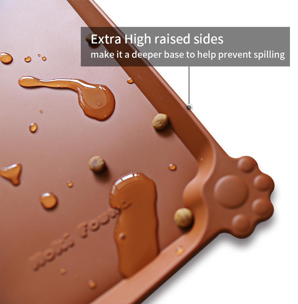 Hoki Found caramel mat protects floors from spills.