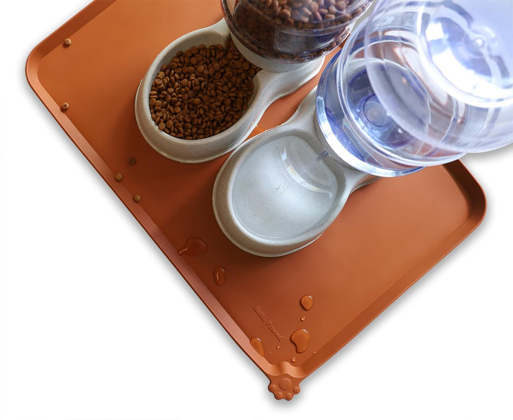 Hoki Found caramel non-slip mat suits busy multi-pet homes.
