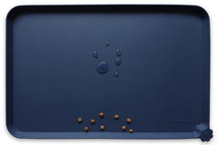 Hoki Found large waterproof silicone pet food mat tray keeps spills away from floors.