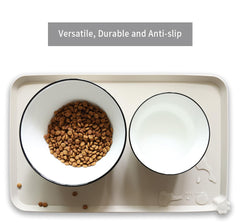 Hoki Found non-slip mat in brown stays in place during feeding.