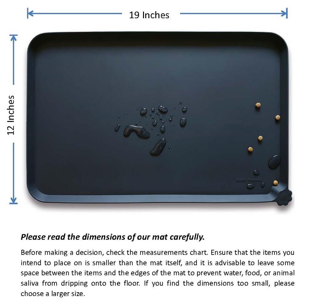 Hoki Found mat with extra-high lip preventing messes during meals.