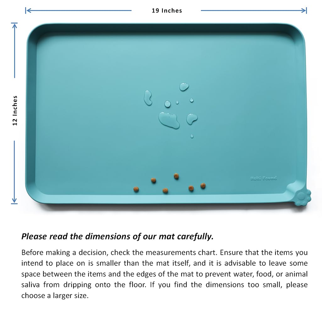 Hoki Found Glacier mat used on carpet for mess-free feeding