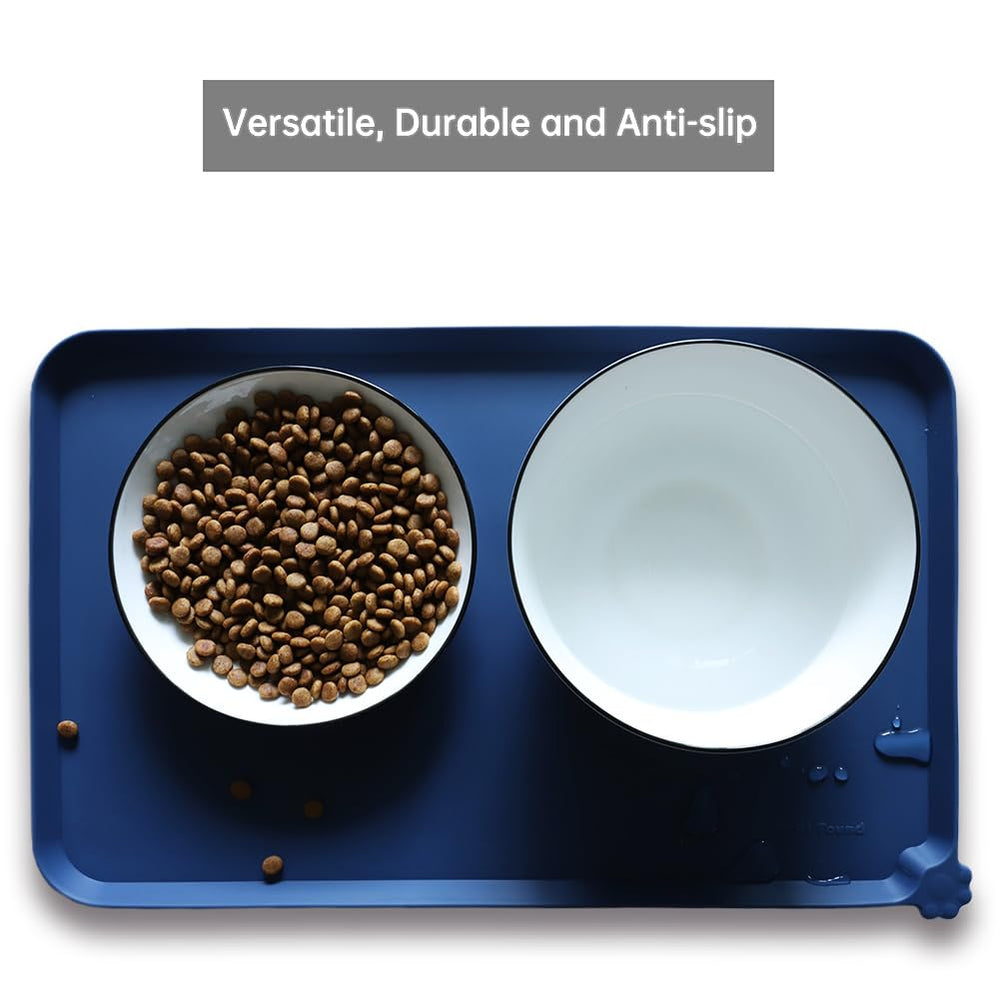Hoki Found mat on carpet protects floors during feeding sessions