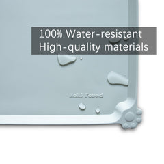 Hoki Found waterproof, dishwasher-safe mat cleans easily after meals.