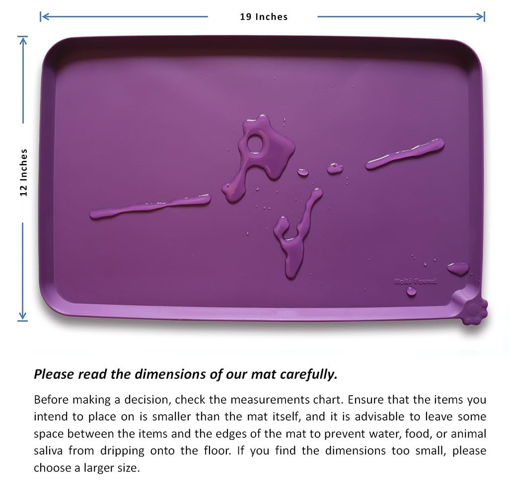Hoki Found Eggplant feeding mat travel-friendly for pets on the go.