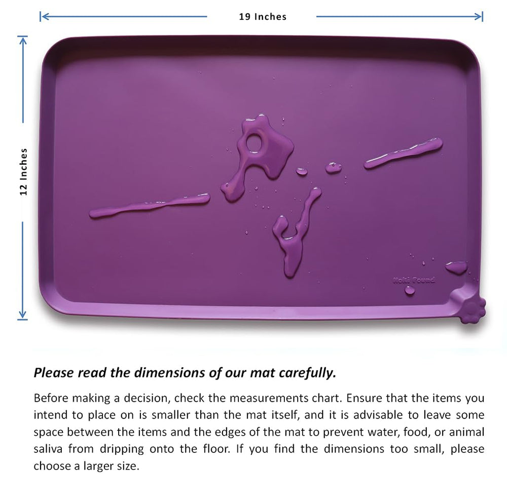 Hoki Found Eggplant feeding mat travel-friendly for pets on the go.